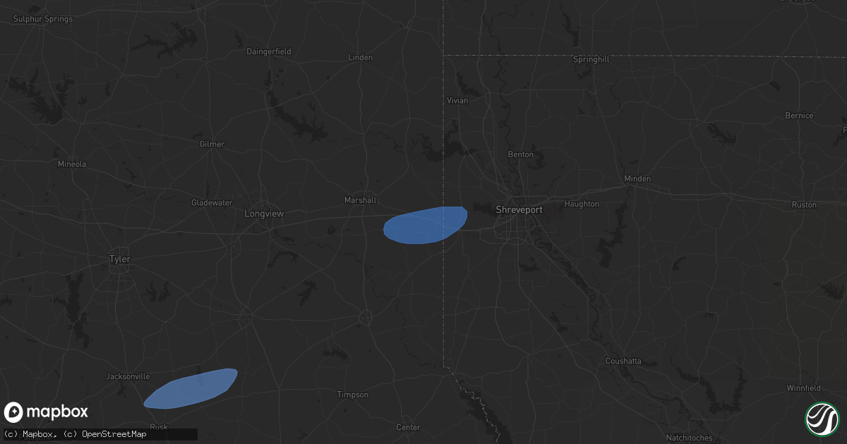 Hail map in Waskom, TX on April 29, 2024