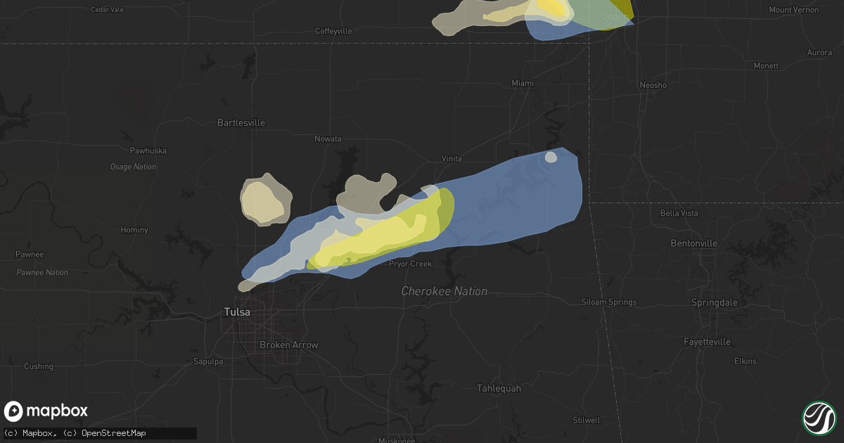 Hail map in Adair, OK on April 29, 2025