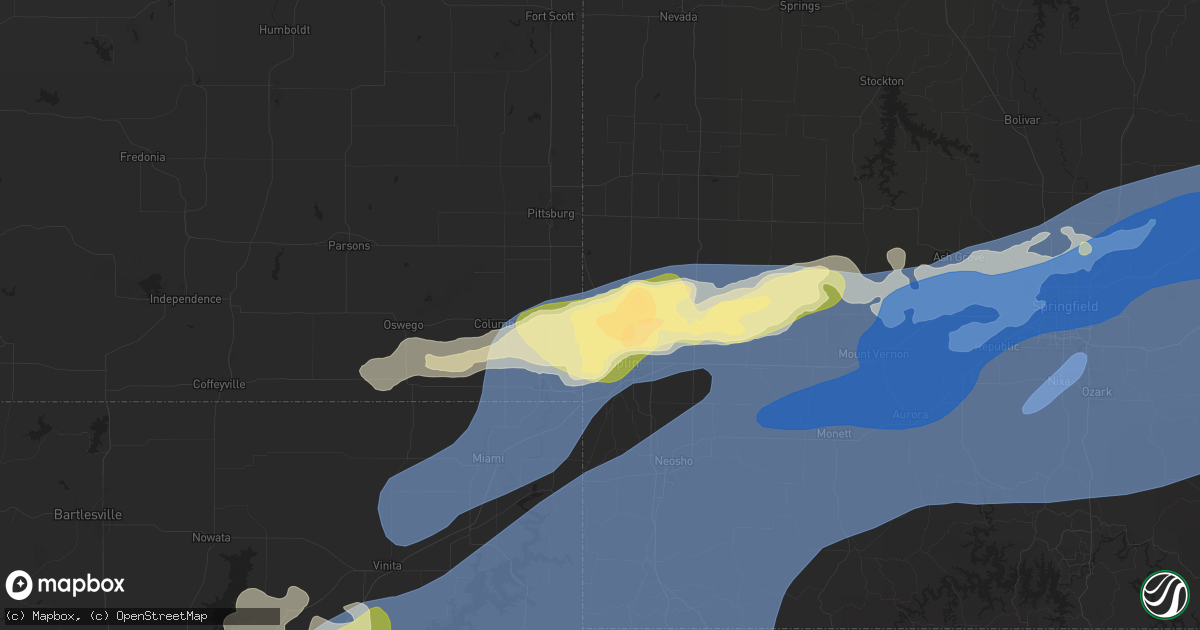 Hail map in Carl Junction, MO on April 29, 2025