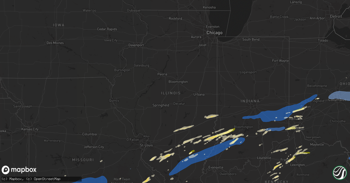 Hail map in Illinois on April 29, 2025