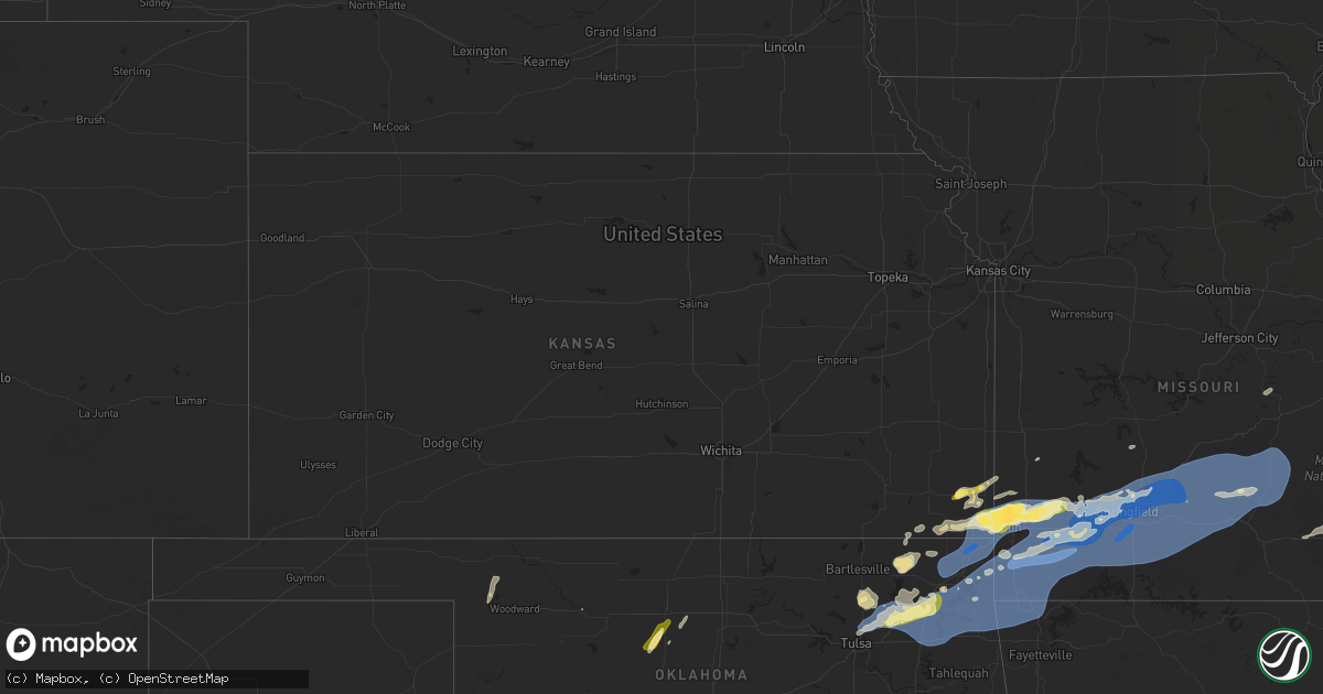 Hail map in Kansas on April 29, 2025