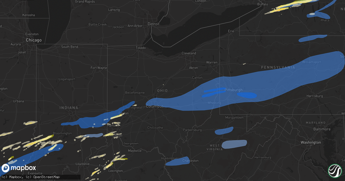 Hail map in Ohio on April 29, 2025