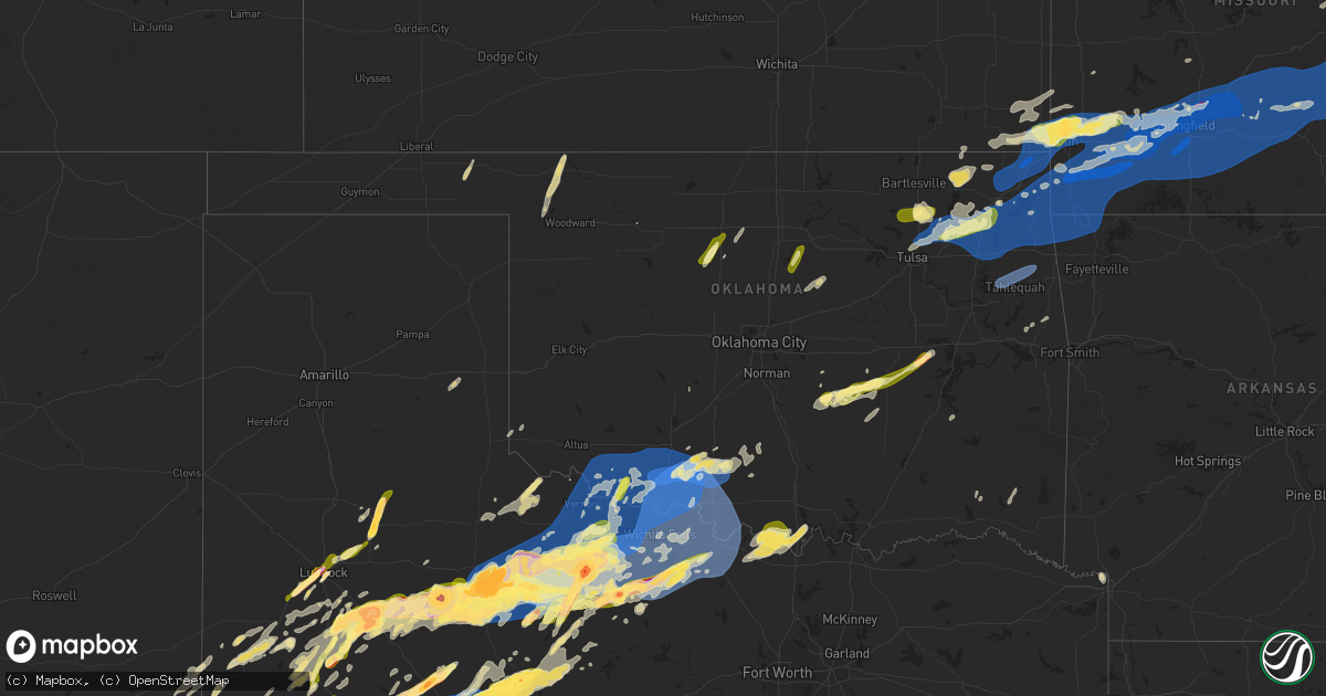 Hail map in Oklahoma on April 29, 2025