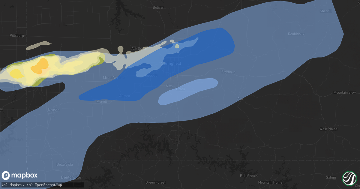 Hail map in Ozark, MO on April 29, 2025
