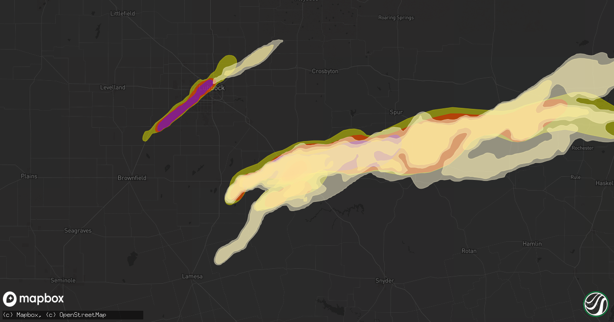 Hail map in Post, TX on April 29, 2025