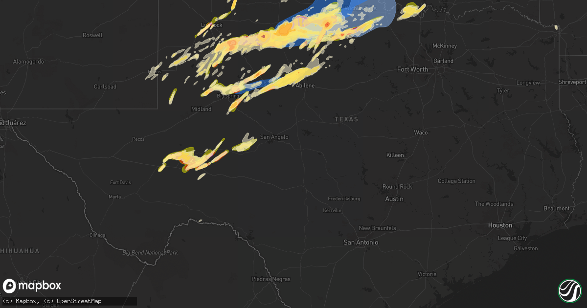 Hail map in Texas on April 29, 2025