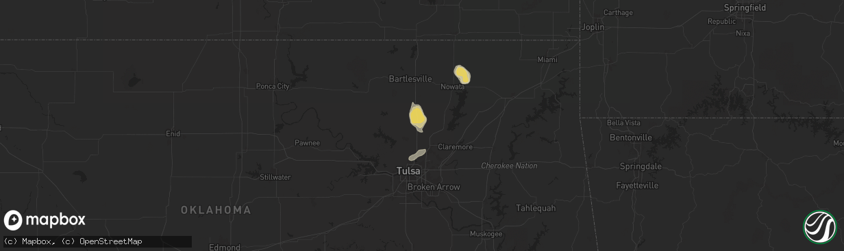 Hail map in Vera, OK on April 29, 2025