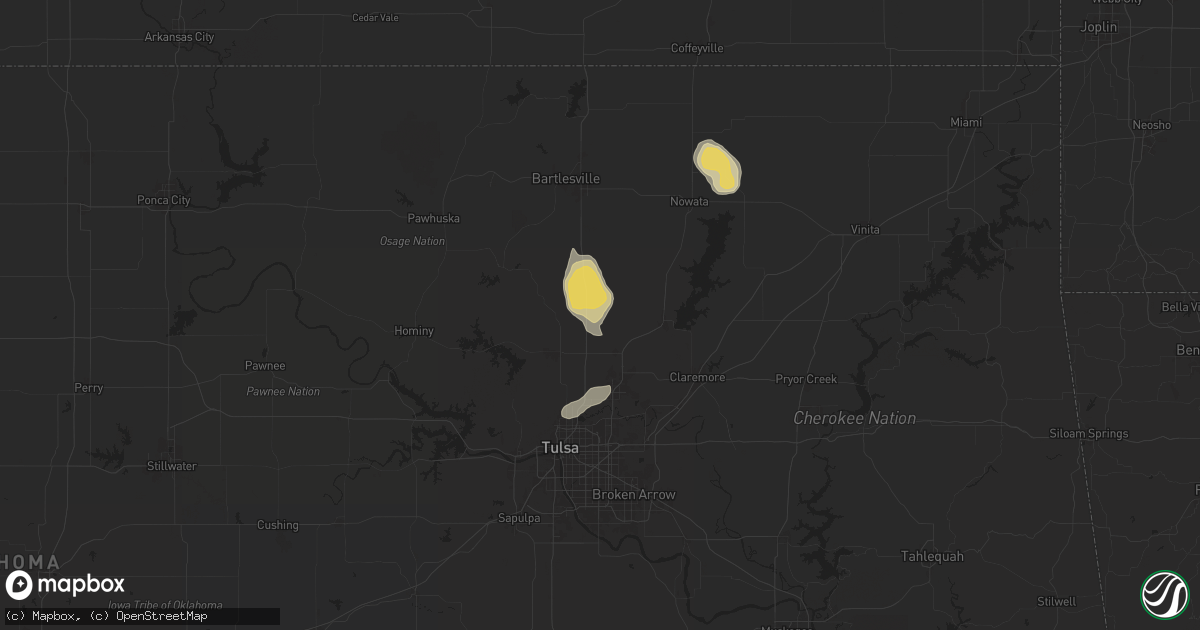 Hail map in Vera, OK on April 29, 2025