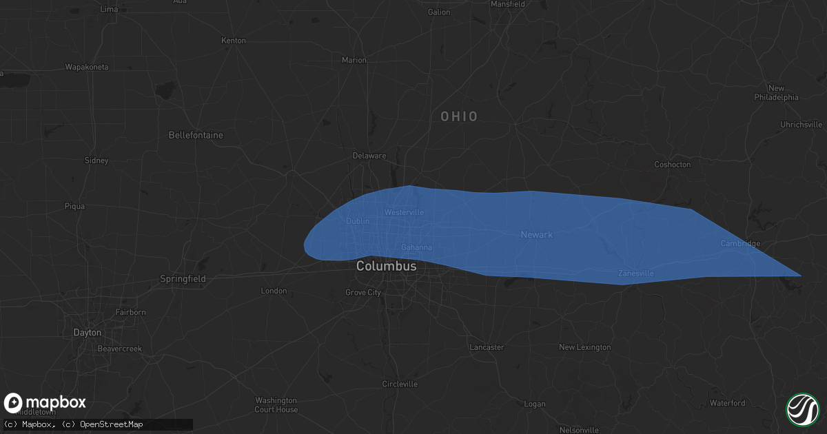 Hail map in Westerville, OH on April 29, 2025