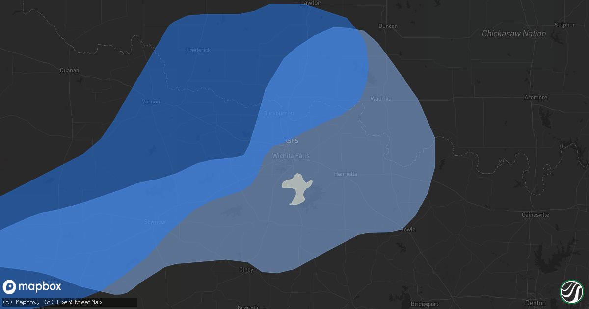 Hail map in Wichita Falls, TX on April 29, 2025