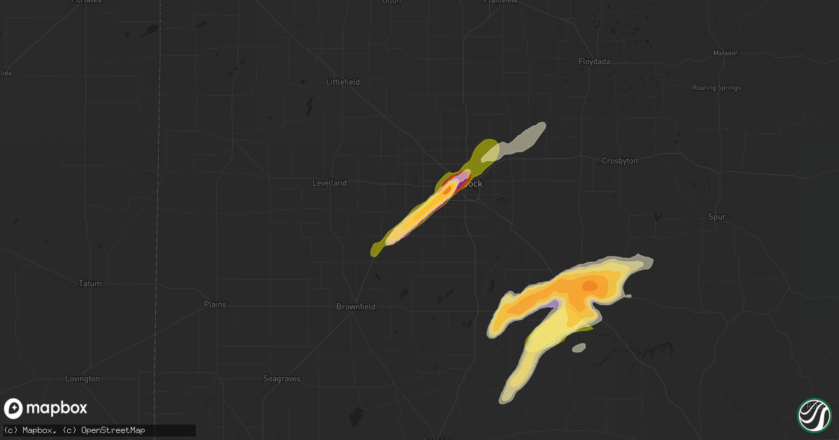 Hail map in Wolfforth, TX on April 29, 2025