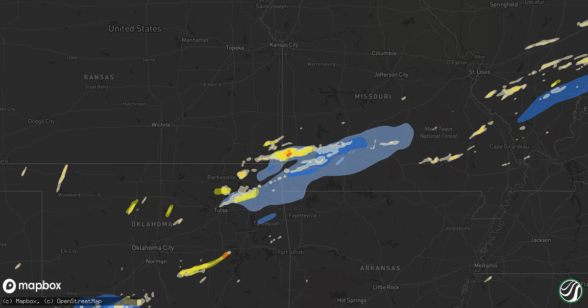 Hail map on April 29, 2025