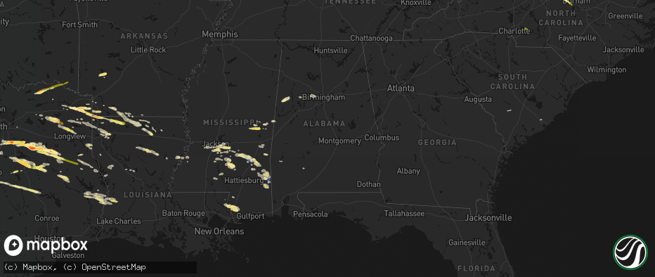 Hail map in Alabama on April 29, 2026