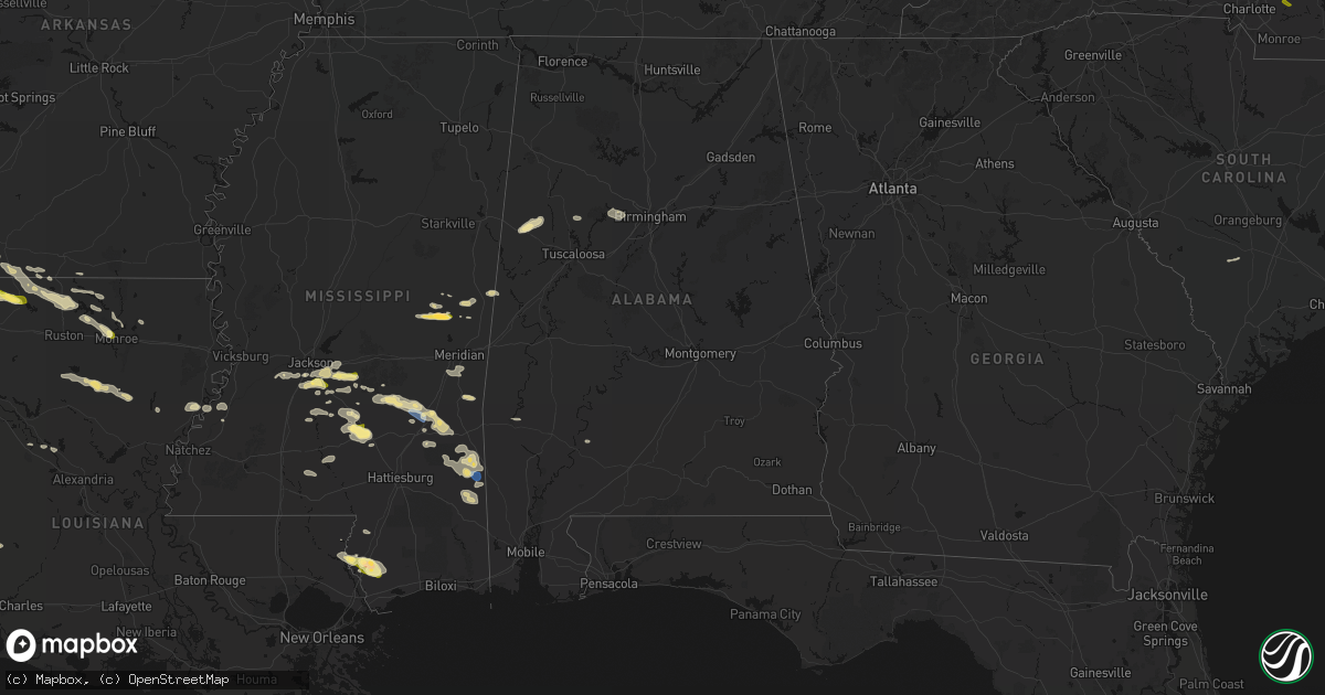 Hail map in Alabama on April 29, 2026