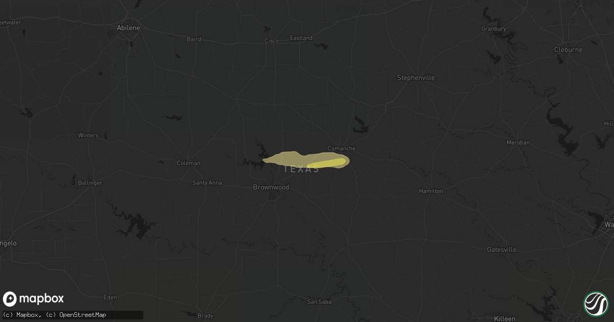 Hail map in Blanket, TX on April 29, 2026