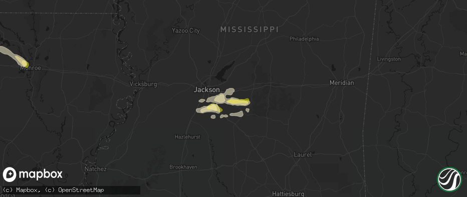 Hail map in Brandon, MS on April 29, 2026