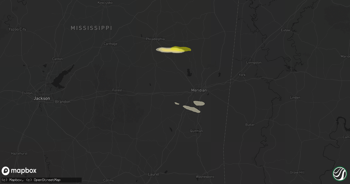 Hail map in Chunky, MS on April 29, 2026