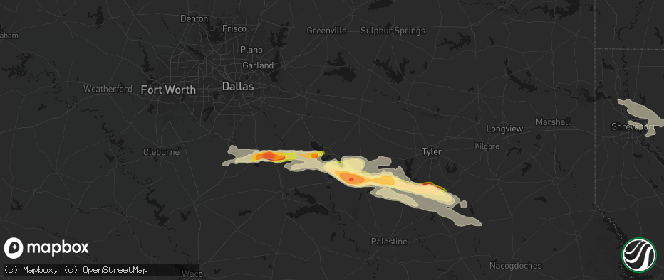 Hail map in Mabank, TX on April 29, 2026