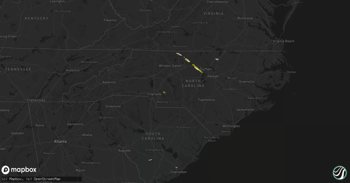 Hail map in North Carolina on April 29, 2026