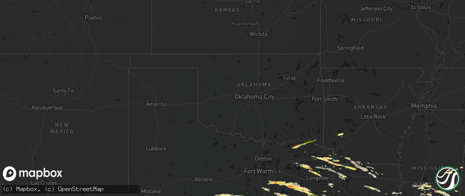Hail map in Oklahoma on April 29, 2026