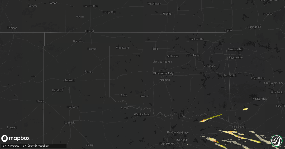 Hail map in Oklahoma on April 29, 2026