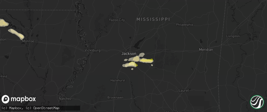 Hail map in Pearl, MS on April 29, 2026