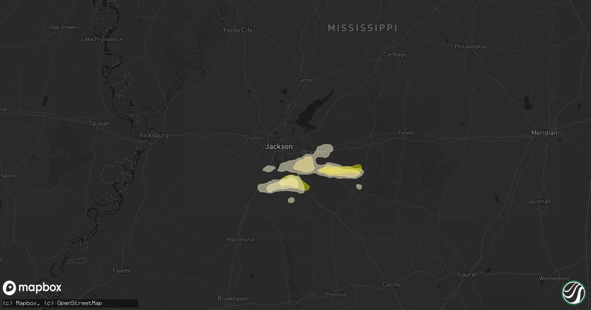 Hail map in Pearl, MS on April 29, 2026