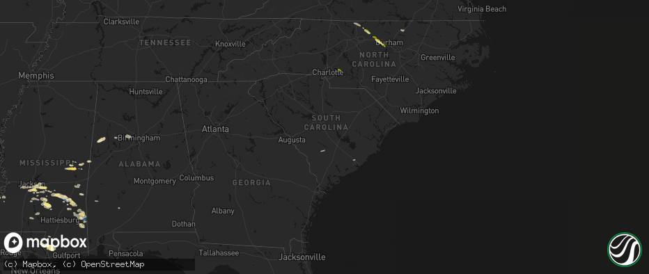 Hail map in South Carolina on April 29, 2026