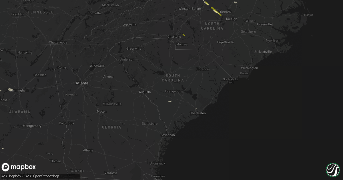 Hail map in South Carolina on April 29, 2026