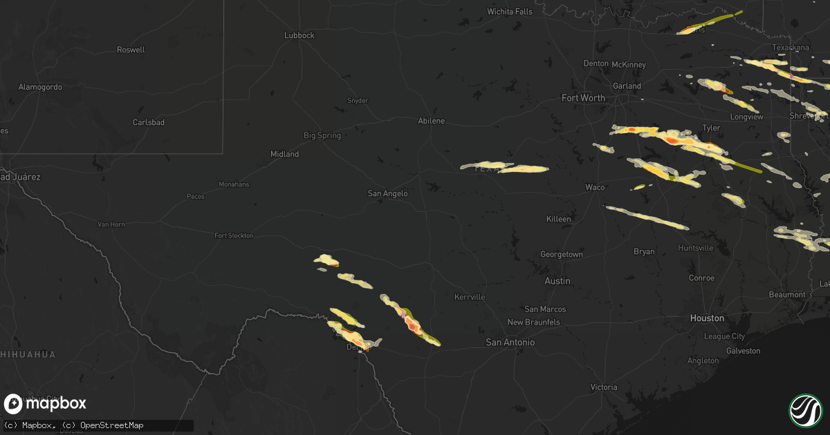 Hail map in Texas on April 29, 2026