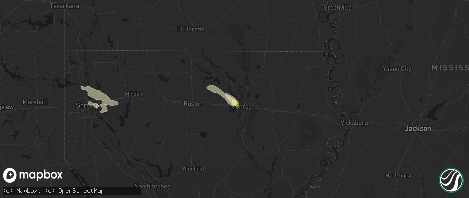 Hail map in West Monroe, LA on April 29, 2026