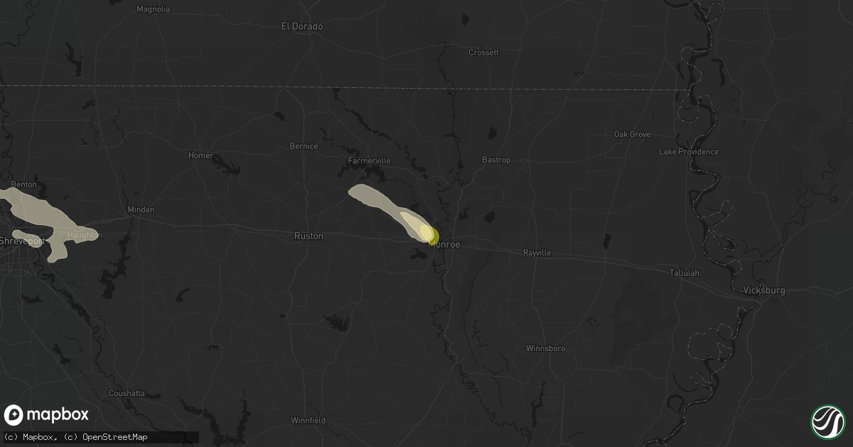 Hail map in West Monroe, LA on April 29, 2026