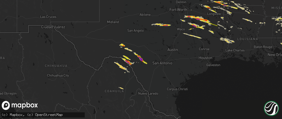 Hail map on April 29, 2026