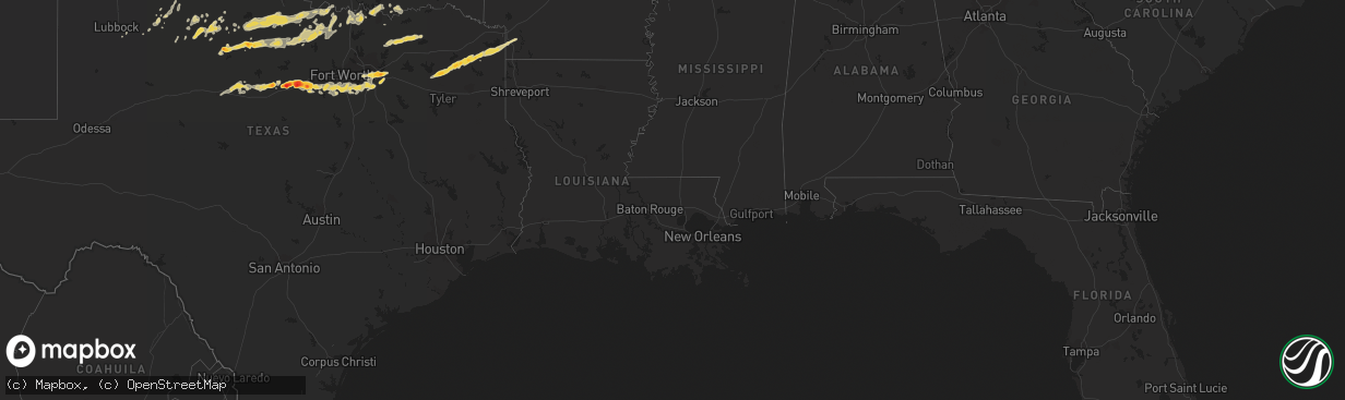 Hail map on April 30, 2011