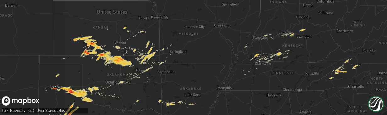 Hail map on April 30, 2012