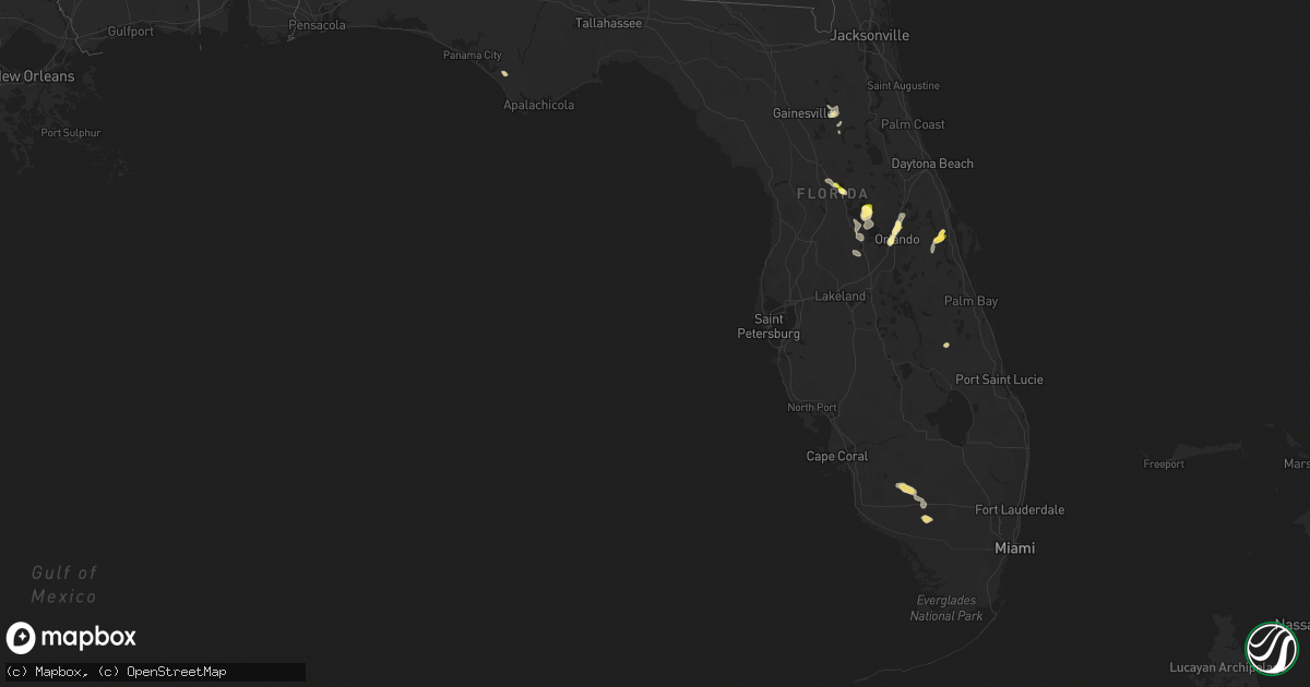 Hail map in Florida on April 30, 2013