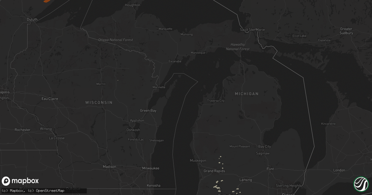 Hail map in Michigan on April 30, 2013