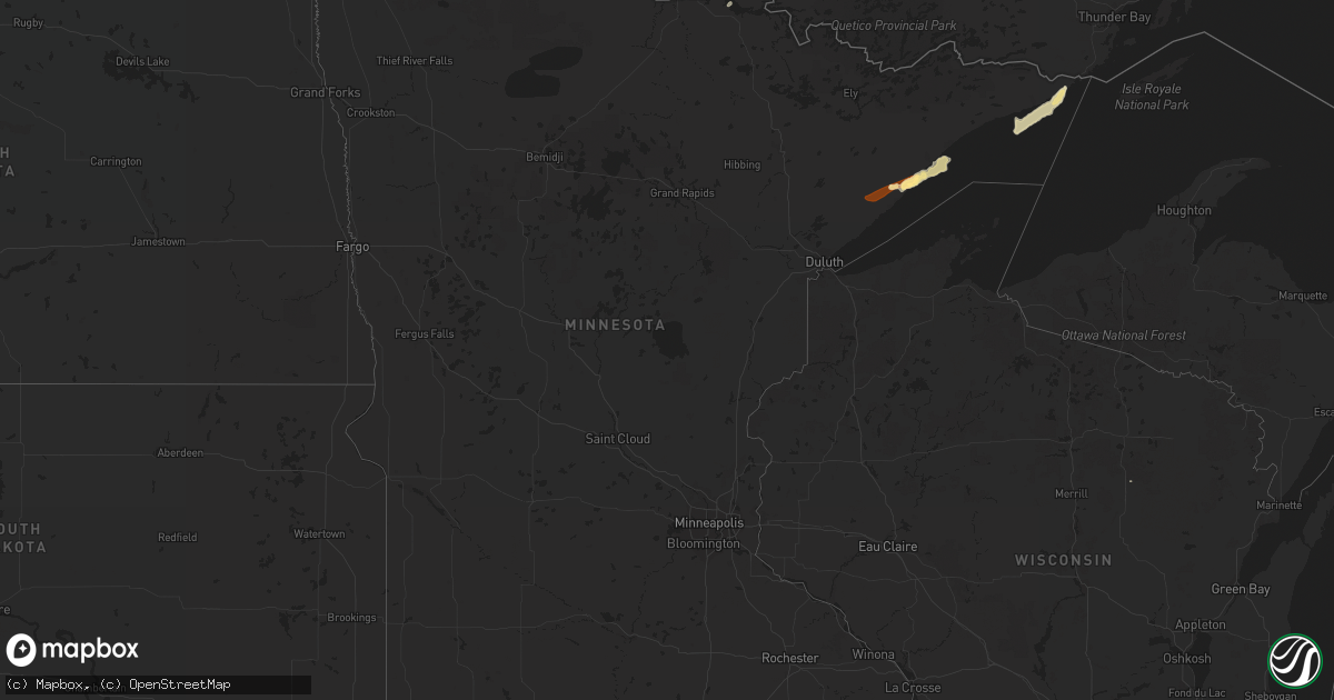 Hail map in Minnesota on April 30, 2013