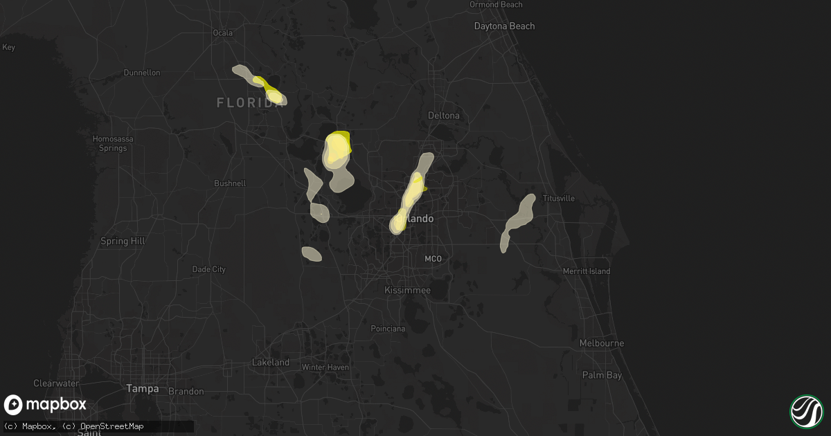 Hail map in Orlando, FL on April 30, 2013