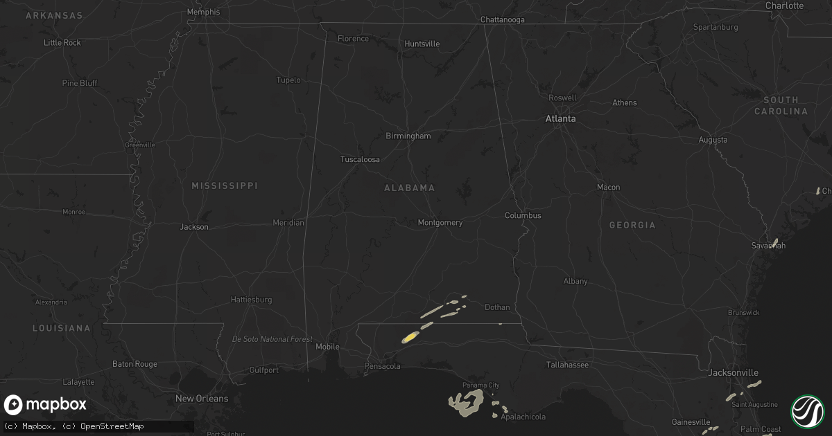 Hail map in Alabama on April 30, 2014