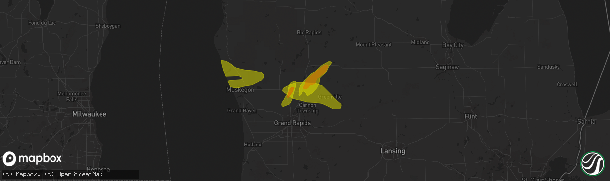 Hail map in Cedar Springs, MI on April 30, 2014