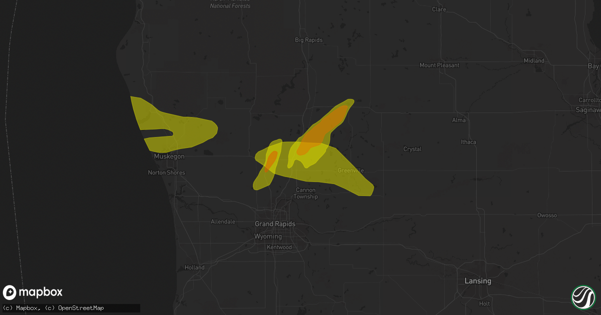 Hail map in Cedar Springs, MI on April 30, 2014