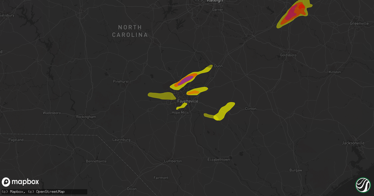 Hail map in Fayetteville, NC on April 30, 2014