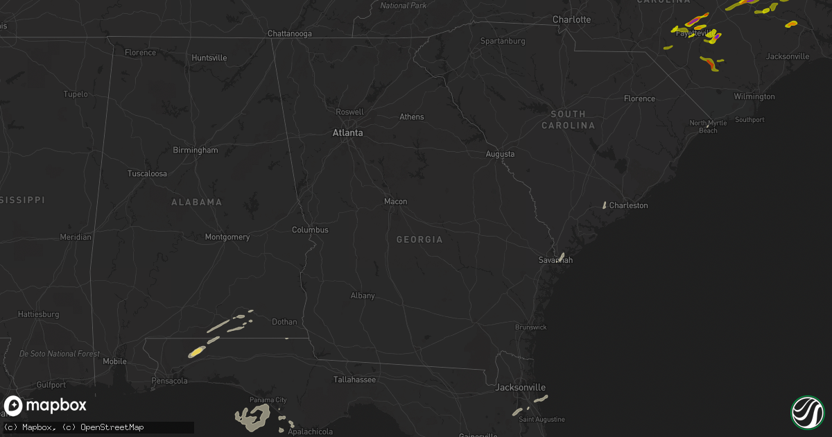 Hail map in Georgia on April 30, 2014