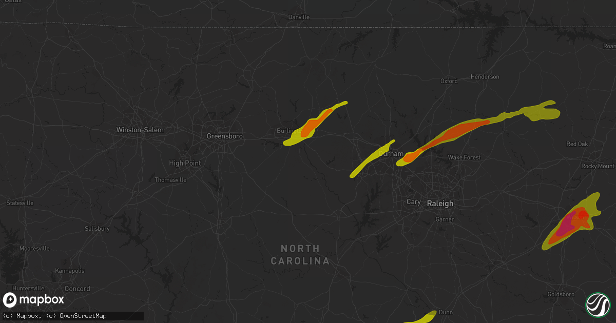 Hail map in Graham, NC on April 30, 2014