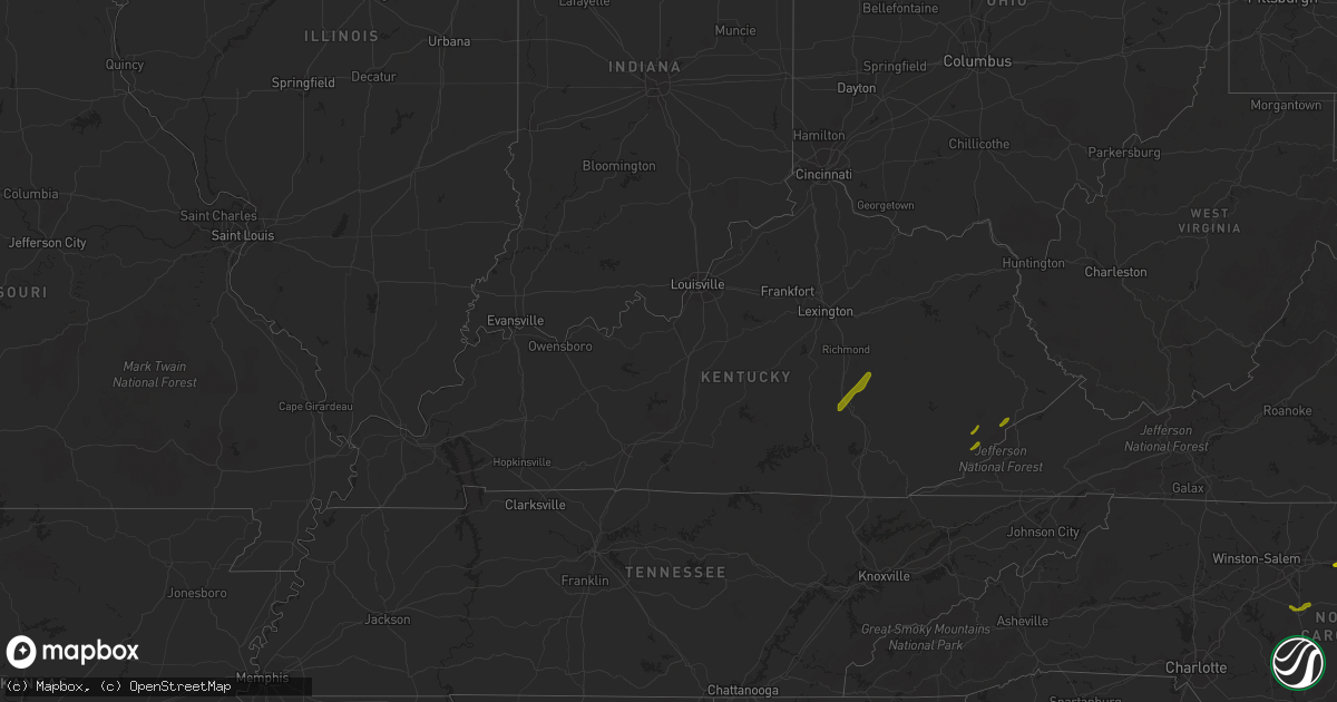 Hail map in Kentucky on April 30, 2014