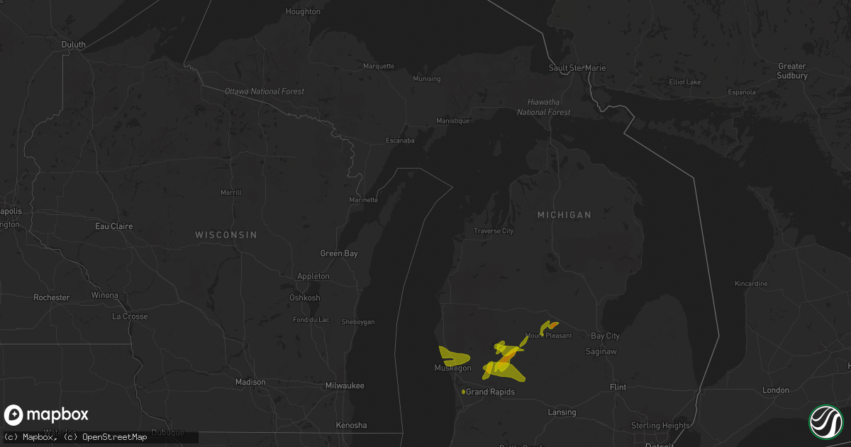 Hail map in Michigan on April 30, 2014