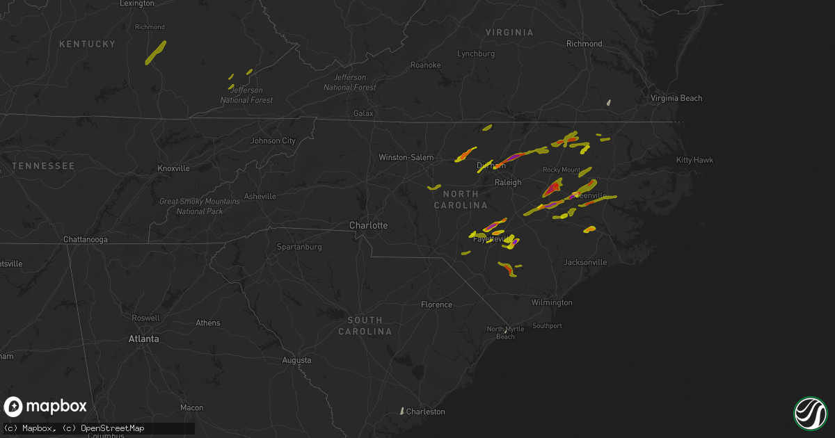 Hail map in North Carolina on April 30, 2014