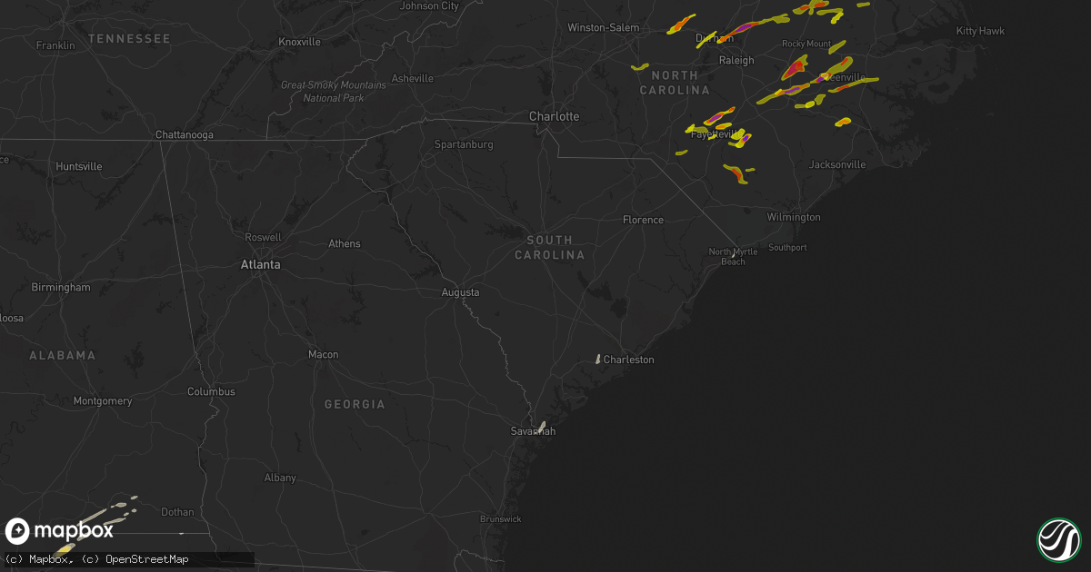 Hail map in South Carolina on April 30, 2014