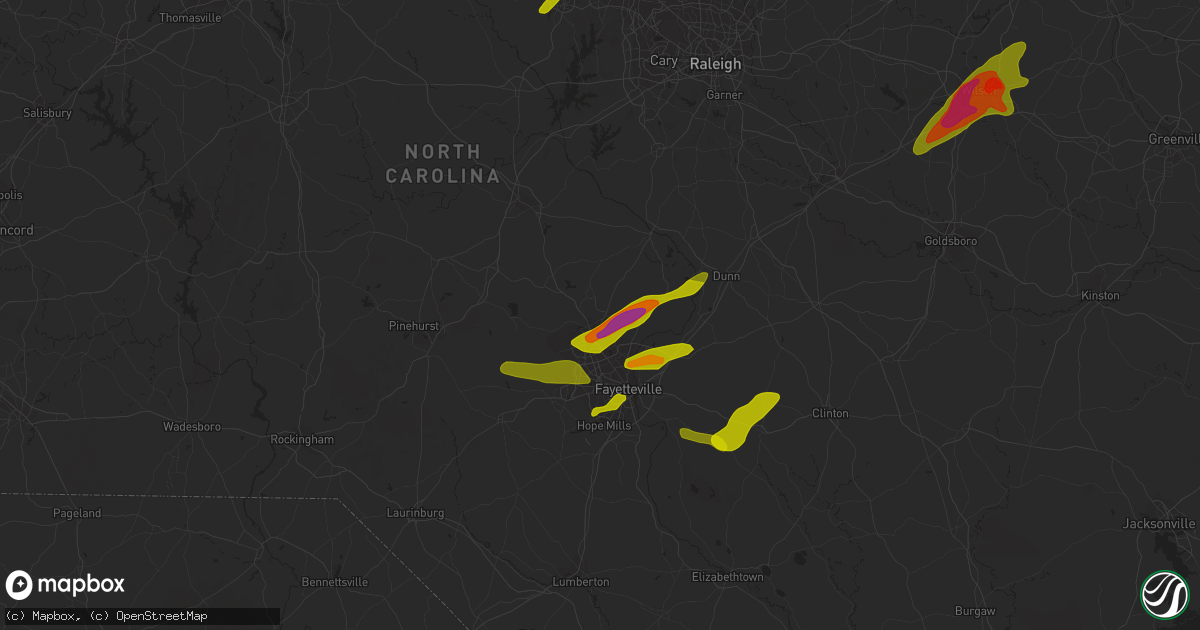 Hail map in Spring Lake, NC on April 30, 2014